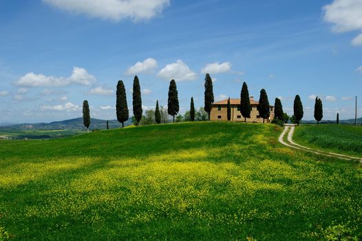 The landscape odf the "Crete Senesi" in Tuscany