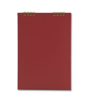 red notebook isolated on white background