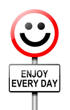 Illustration depicting a road traffic sign with a happiness concept. White background.