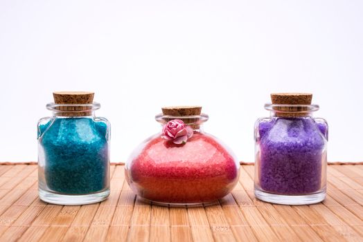 Background with bath salts - beauty treatment.