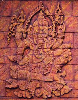 Stone carved sculpture of elephant god Ganesha