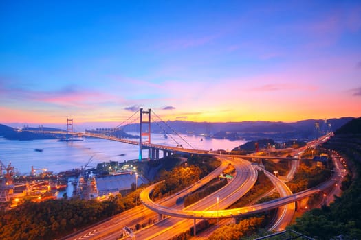 Sunset at Tsing Ma Bridge 