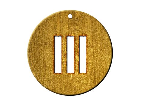 3d golden roman numeral
