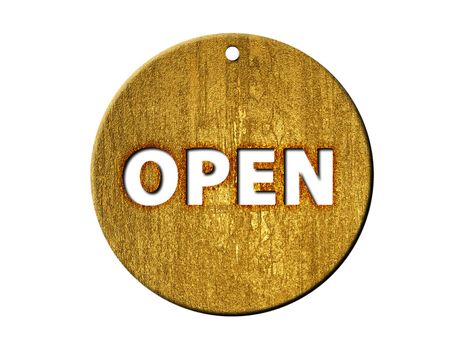 3d golden open sign