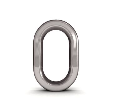 3D metal number isolated.