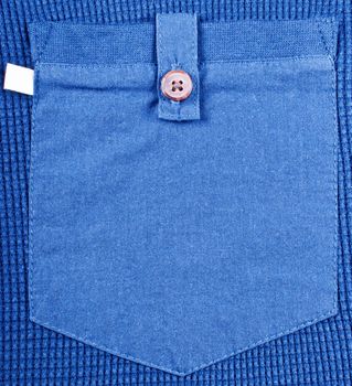 Pocket blue shirt close up