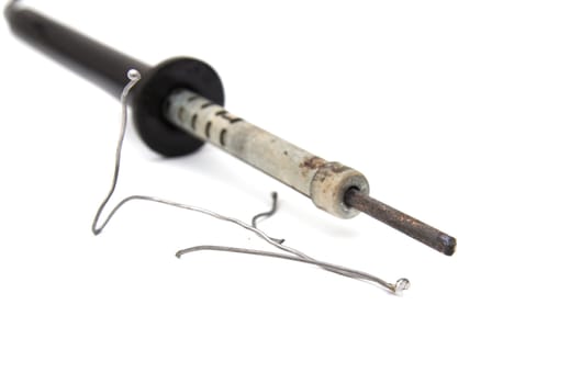 soldering iron on a white background