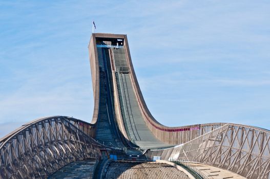 Ski jump trampoline in Oslo, Norway