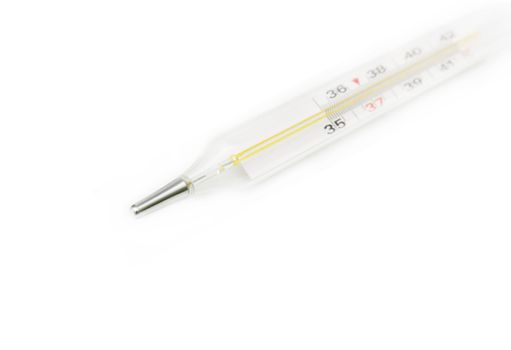  Thermometer isolated on the white background 
