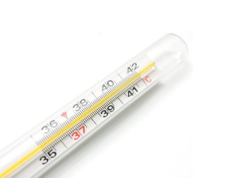Thermometer on the white background 