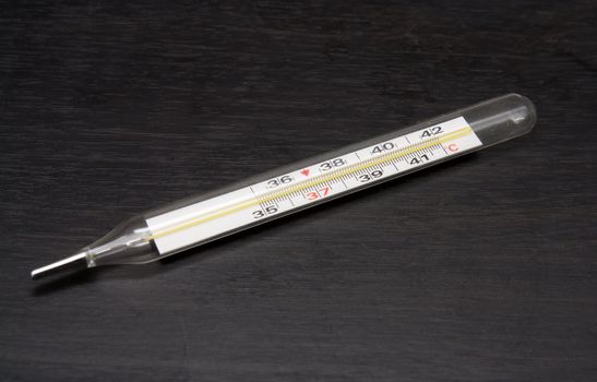 Thermometer on the grey background 