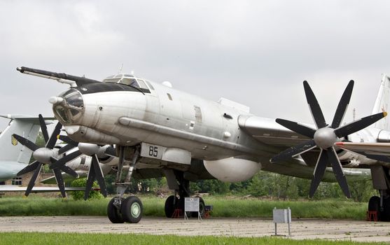 KYIV, UKRAINE- MAY 16: Tupolev Tu-142M3  Bear F  maritime reconnaissance and anti-submarine warfare  aircraft at State Aviation Museum on  May 16, 2012 in Kyiv, Ukraine