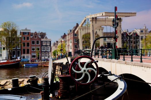 The Magere Brug, Skinny Bridge. Amsterdam, Holland, Netherlands