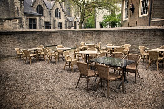 The historic architecture in the city of Gouda, Holland, Netherlands.
