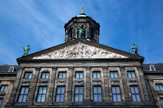 Royal Palace in Amsterdam. Dutch - Koninklijk Paleis Amsterdam or Paleis op de Dam