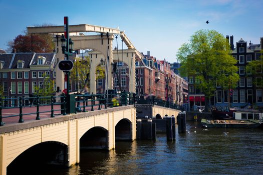 The Magere Brug, Skinny Bridge. Amsterdam, Holland, Netherlands