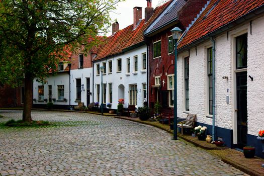The historic architecture in a small village in Holland, Netherlands