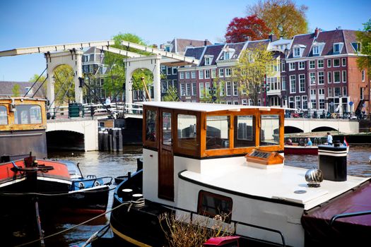 The Magere Brug, Skinny Bridge. Amsterdam, Holland, Netherlands