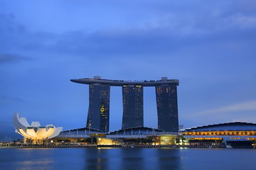 SINGAPORE  - APRIL 23: Marina Bay Sands, an integrated resort fronting Marina Bay, April 23, 2012. Singapore. The wold's most expensive standalone casino property.