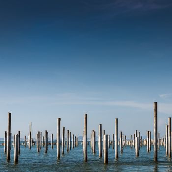 Column in the sea for typical ship