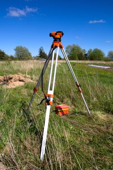 Theodolite, Land surveyor Measurement Device at Construction Site 