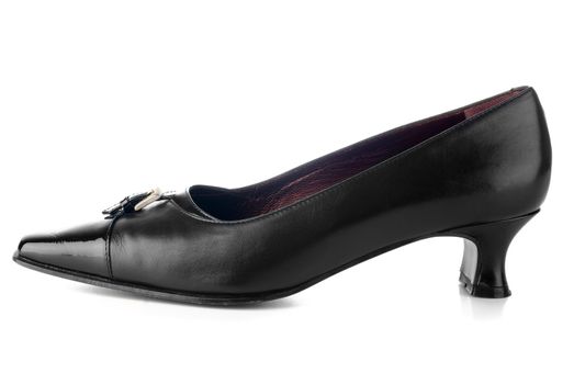 Black shoe isolated on white background.