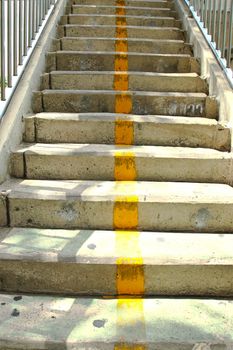 old cement stair up to the bridge