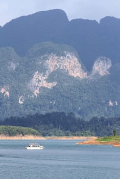 Khao Sok mountain and lake in thailand