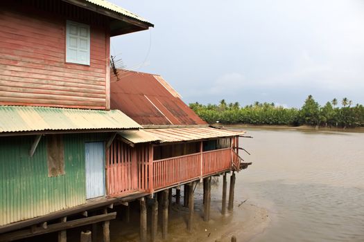 vintage old house near the river