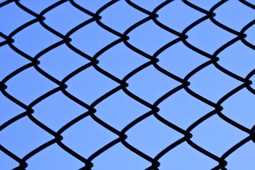 wire fence with blue sky