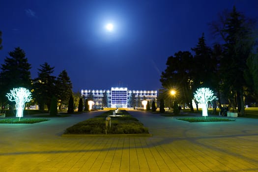 image square in front of the moonlight