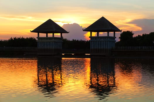 Guard camp in lake