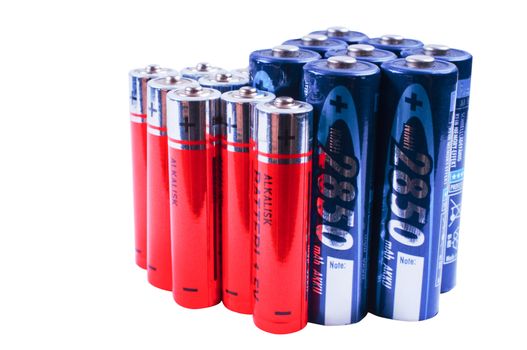 Bunch of rechargeables batterys isolated