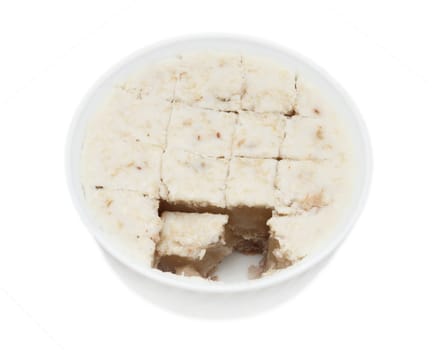jellied pork on a white background