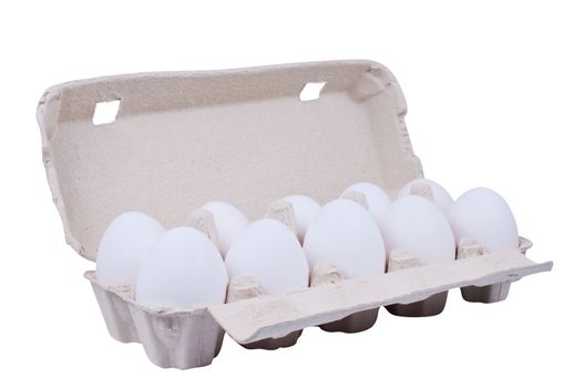 Eggs in the package white background