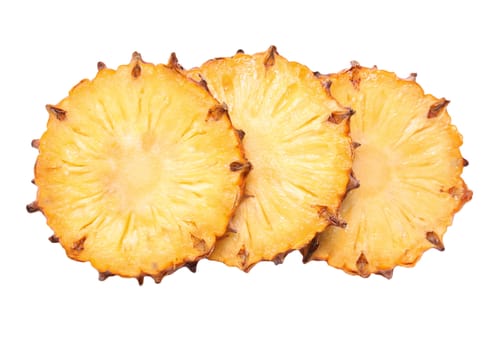 sliced ​​pineapple on white background