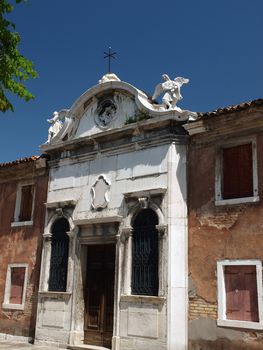 Garibaldi street near vaporetto station at Murano Island, Italy 