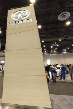 HOUSTON - JANUARY 2012: A Infiniti sign at the Houston International Auto Show on January 28, 2012 in Houston, Texas.