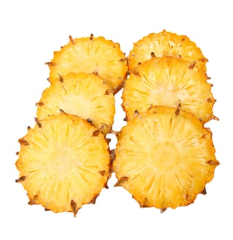 sliced ​​pineapple on white background