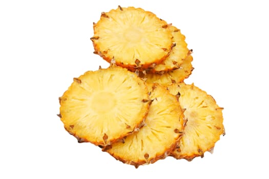 
sliced ​​pineapple on white background