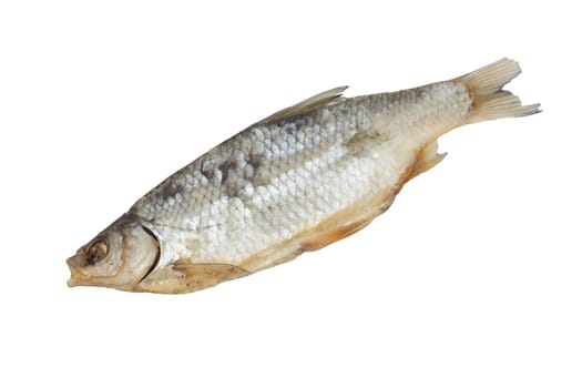 Dried Redeye Fish Isolated on White Background 