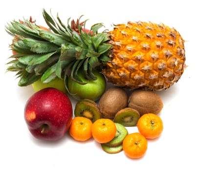 fresh fruit on a white background 