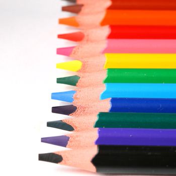 color pencil pallete macro close up