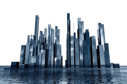 abstract  3d skyscrapers business office