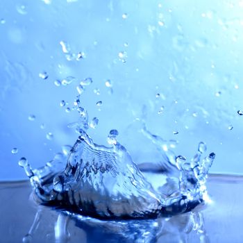 great blue water splash close up macro