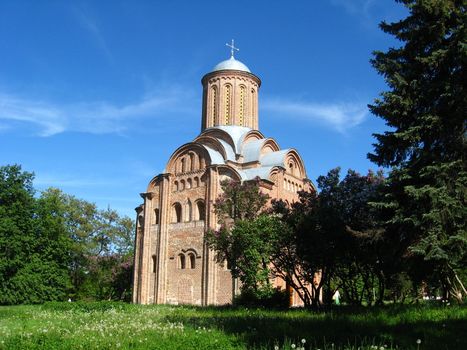 Beautiful church on a background of the blue sky