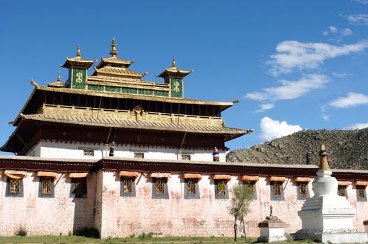 Famous historic Tibetan lamasery in Shannan, Tibet
