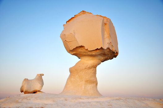 Landscape of the famous site of White Desert in Egypt