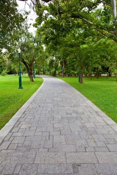 path through the landscaped park
