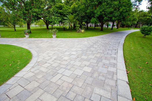 path through the landscaped park